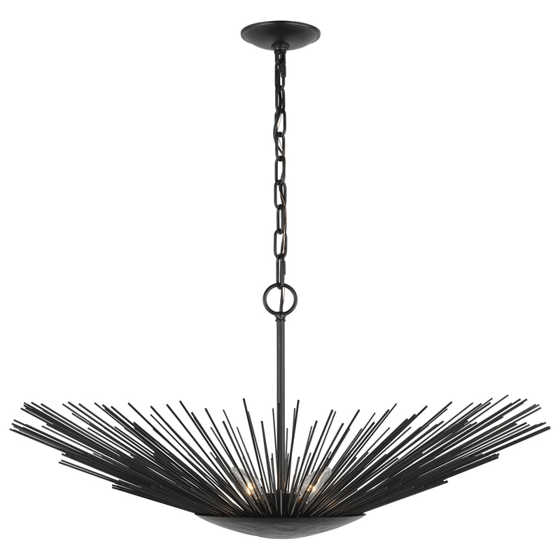 Helios wide Pendant Aged Iron By Visual Comfort Studio