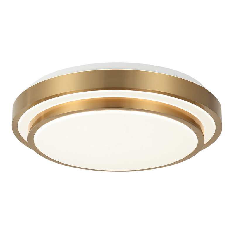 Helix Flush Mount 15 Inch Aged Gold Brass