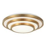 Helix Flush Mount 19 Inch Aged Gold Brass