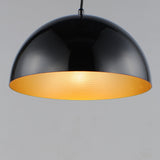 Hemisphere Pendant Light by ET2 - 14 Inch Gloss Black / Gold