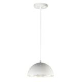 Hemisphere Pendant Light by ET2 - 14 Inch Gloss White / Aluminum