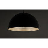 Hemisphere Pendant Light by ET2 - 24 Inch Gloss Black / Aluminum
