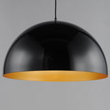 Hemisphere Pendant Light by ET2 - 24 Inch Gloss Black / Gold