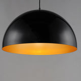 Hemisphere Pendant Light by ET2 - 24 Inch Gloss Black / Gold