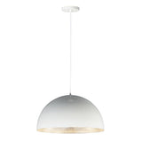 Hemisphere Pendant Light by ET2 - 24 Inch Gloss White / Aluminum
