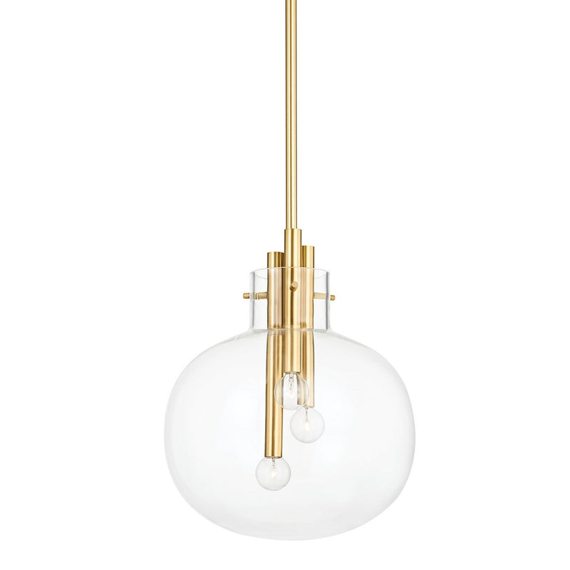 Hempstead Pendant - 13.75 Inch - Aged Brass by Hudson Valley