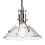 Henry Glass Mini Pendant, shown in Vintage Platinum, Clear Glass, by Hubbardton Forge