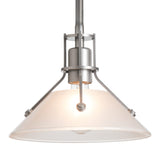 Henry Glass Mini Pendant, shown in Vintage Platinum, Frosted Glass, by Hubbardton Forge