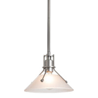 Henry Glass Mini Pendant, shown in Vintage Platinum, Frosted Glass, by Hubbardton Forge