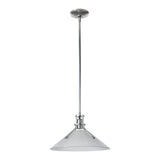 Henry Glass Shade Pendant, shown in Sterling, Frosted Glass, by Hubbardton Forge