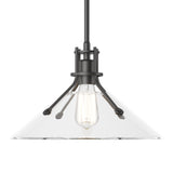Henry Glass Shade Pendant in Black, Clear Glass by Hubbardton Forge