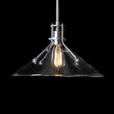 Henry Glass Shade Pendant detail in Sterling, Clear Glass, by Hubbardton Forge