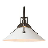 Henry Metal Shade Wall Sconce Large, shown in Dark Smoke, White, by Hubbardton Forge