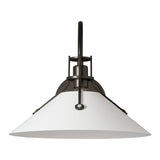 Henry Metal Shade Wall Sconce Large, shown in Dark Smoke, White, by Hubbardton Forge
