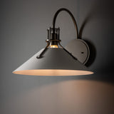 Henry Metal Shade Wall Sconce Large detail in Dark Smoke, White, by Hubbardton Forge