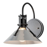 Henry Metal Shade Wall Sconce Small, shown in Black, Sterling, by Hubbardton Forge