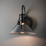 Henry Metal Shade Wall Sconce Small detail in Black, Sterling, by Hubbardton Forge