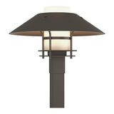 Henry Outdoor Post Lantern in Coastal Dark Smoke, Opal Glass, Coastal Dark Smoke by Hubbardton Forge