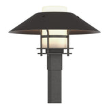 Henry Outdoor Post Lantern in Coastal Natural Iron, Opal Glass, Coastal Oil Rubbed Bronze by Hubbardton Forge