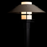 Henry Outdoor Post Lantern detail in Coastal Black, Opal Glass, Coastal Burnished Steel, by Hubbardton Forge
