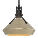 Henry Pendant with Chamfer in Black, Soft Gold by Hubbardton Forge