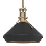 Henry Pendant with Chamfer in Soft Gold, Black by Hubbardton Forge