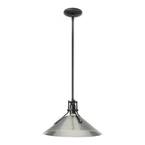 Henry Steel Shade Pendant, shown in Black, Sterling, by Hubbardton Forge