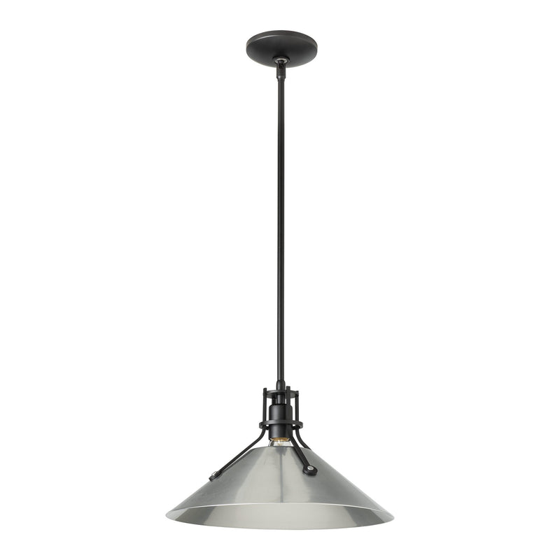 Henry Steel Shade Pendant, shown in Black, Sterling, by Hubbardton Forge