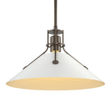 Henry Steel Shade Pendant in Bronze, White by Hubbardton Forge