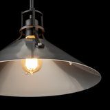 Henry Steel Shade Pendant detail in Black, Sterling, by Hubbardton Forge