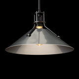 Henry Steel Shade Pendant detail in Black, Sterling, by Hubbardton Forge