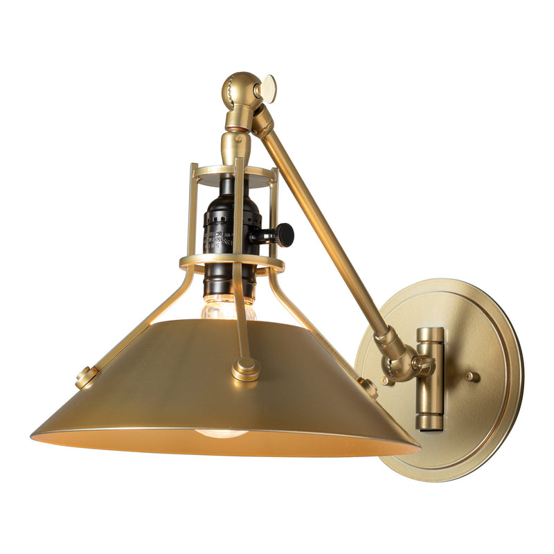 Henry Swing Arm Metal Shade Wall Sconce, shown in Modern Brass, Modern Brass, by Hubbardton Forge