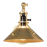Henry Swing Arm Metal Shade Wall Sconce, shown in Modern Brass, Modern Brass, by Hubbardton Forge