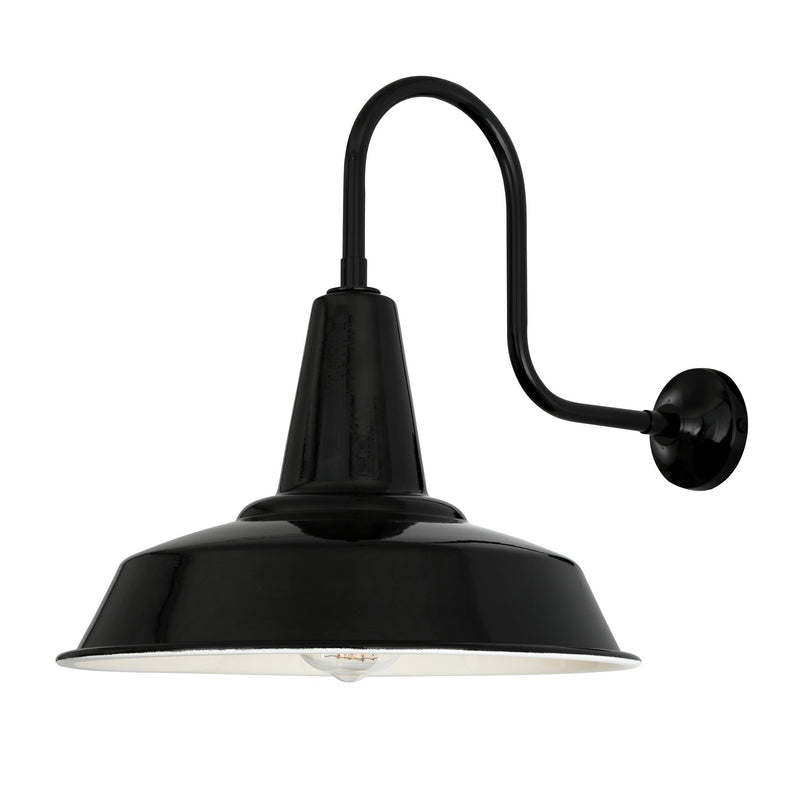 Hex Factory Industrial Wall Light - Black