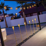 Hiama Solar Path Light - lining a patio at dusk
