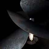 Hibiscus Pendant Large detail in Clear Steel, by Hubbardton Forge