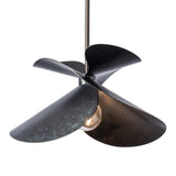 Hibiscus Pendant Small, shown in Clear Steel, by Hubbardton Forge