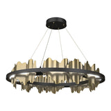 Hildene Circular LED Pendant in Black, Modern Brass by Hubbardton Forge