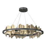 Hildene Circular LED Pendant in Black, Soft Gold by Hubbardton Forge
