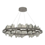 Hildene Circular LED Pendant in Dark Smoke, Sterling by Hubbardton Forge