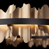 Hildene Circular LED Pendant detail in Black, Soft Gold, by Hubbardton Forge