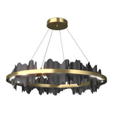 Hildene Circular LED Pendant in Modern Brass, Black by Hubbardton Forge