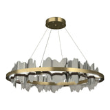 Hildene Circular LED Pendant in Modern Brass, Sterling by Hubbardton Forge
