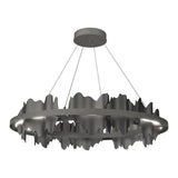 Hildene Circular LED Pendant in Natural Iron, Black by Hubbardton Forge