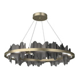 Hildene Circular LED Pendant in Soft Gold, Black by Hubbardton Forge