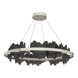 Hildene Circular LED Pendant in Sterling, Black by Hubbardton Forge