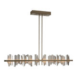 Hildene LED Linear Suspension, shown in Dark Smoke, Vintage Platinum, by Hubbardton Forge