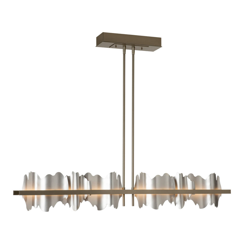 Hildene LED Linear Suspension, shown in Dark Smoke, Vintage Platinum, by Hubbardton Forge