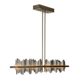 Hildene LED Linear Suspension, shown in Dark Smoke, Vintage Platinum, by Hubbardton Forge