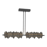 Hildene LED Linear Suspension in Black, Natural Iron by Hubbardton Forge